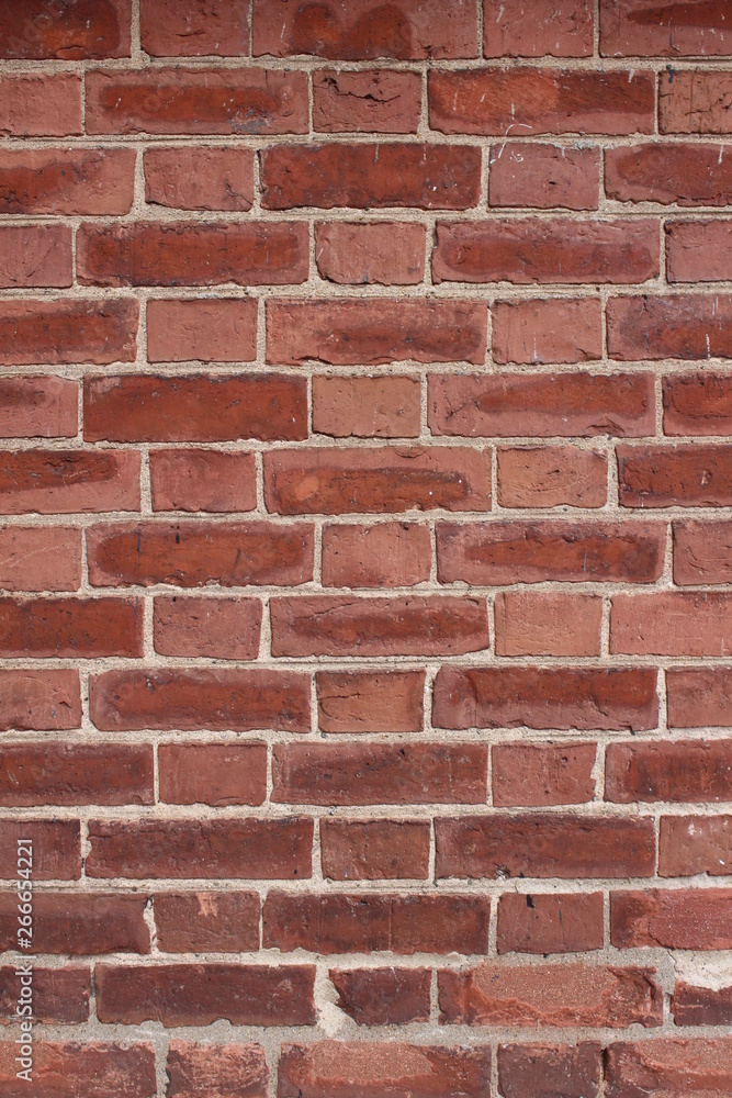 Red Brick Wall Background Muted Portrait View Red Brick Wall Background Muted Portrait View