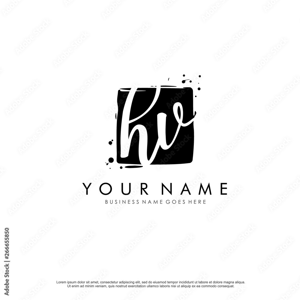 H V HV initial square logo template vector H V HV initial square logo template vector