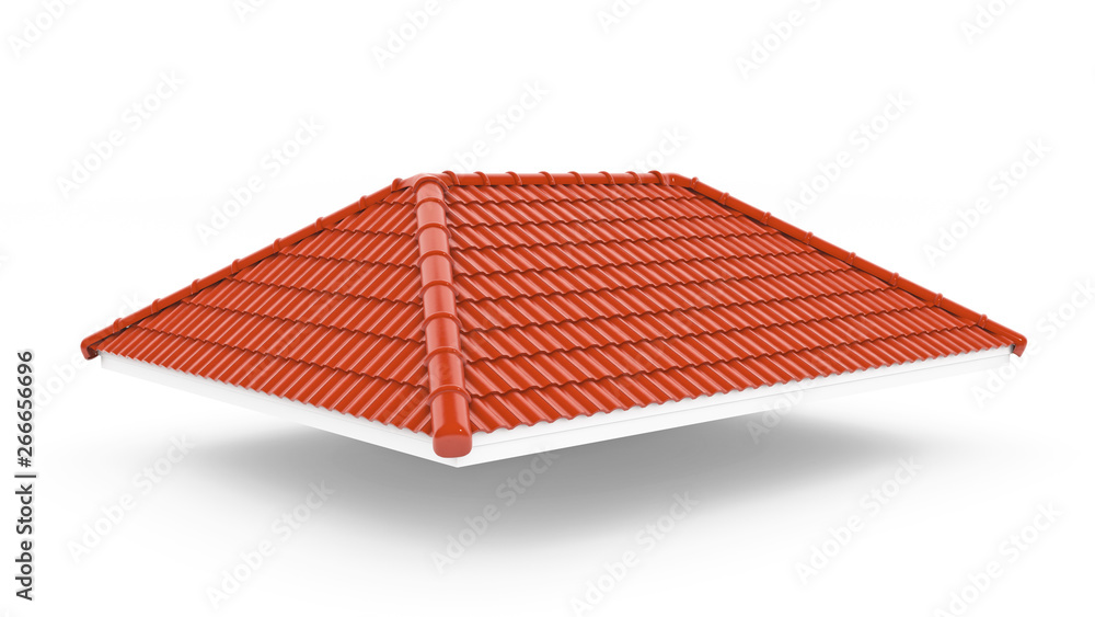 3d roof on the white background. 3d rendering,red roof tile isolated on the white background,Tile with structure on the white background.gable roof 3d roof on the white background. 3d rendering,red roof tile isolated on the white background,Tile with structure on the white background.gable roof