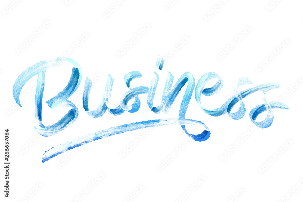 watercolor of Business calligraphy hand lettering