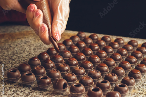 Obraz na płótnie Cooking handmade chocolates