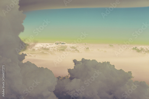 landscape with blue sky and clouds