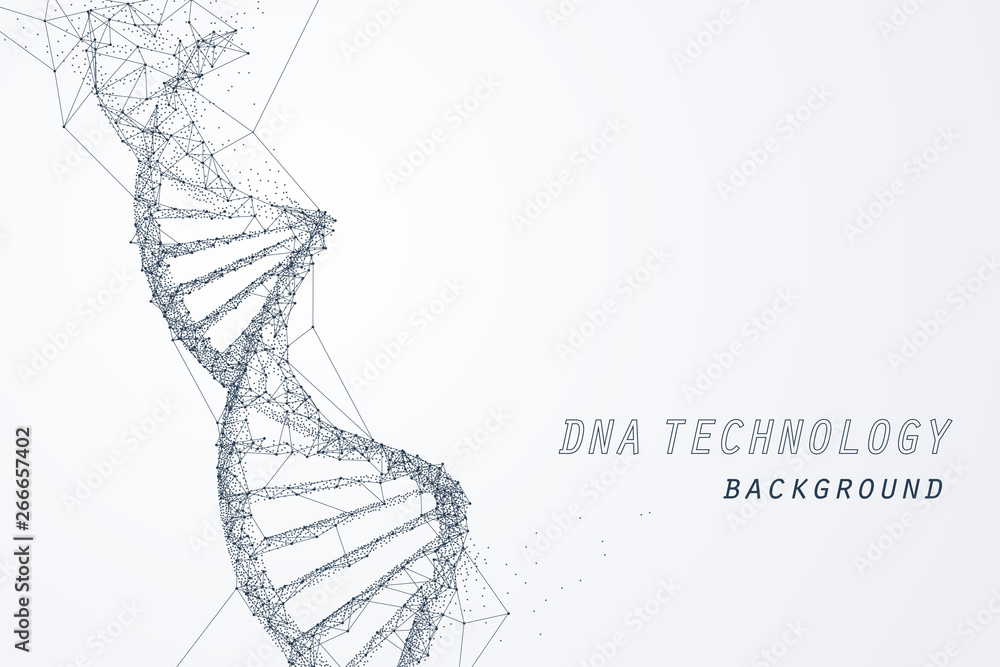Wire frame of DNA virtual, technology and medical concept