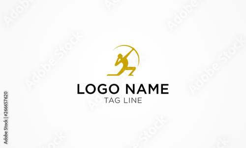 Simple vintage archer man Logo for sport illustration design template idea