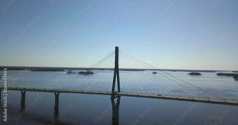 Aerial view of a bridge with traffic in the William Natcher bridge Aerial view of a bridge with traffic in the William Natcher bridge