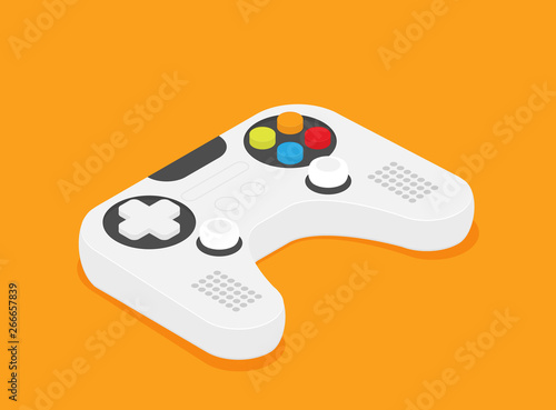 Flat joystick isometric vector isolated on color background