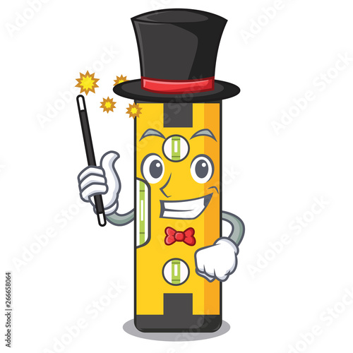 Magician spirit level in a cartoon bag