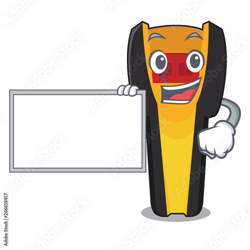 With board stud finder isolated with the character