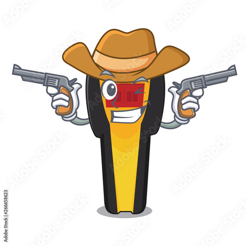 Cowboy stud finder isolated with the character