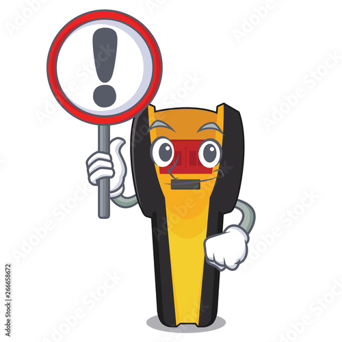 With sign stud finder isolated with the character