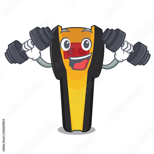 Fitness stud finder isolated with the character