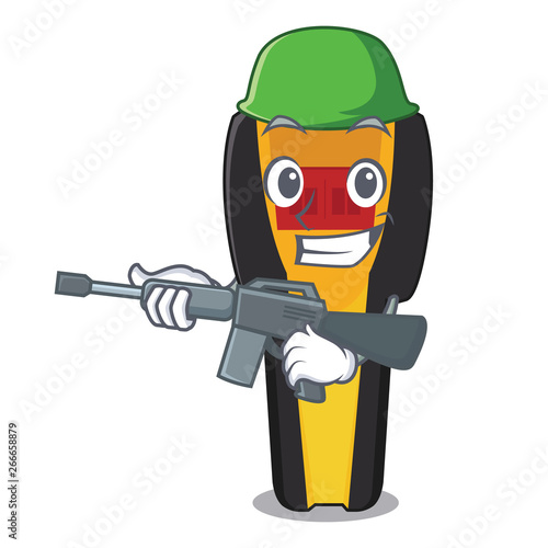 Army stud finder isolated with the character