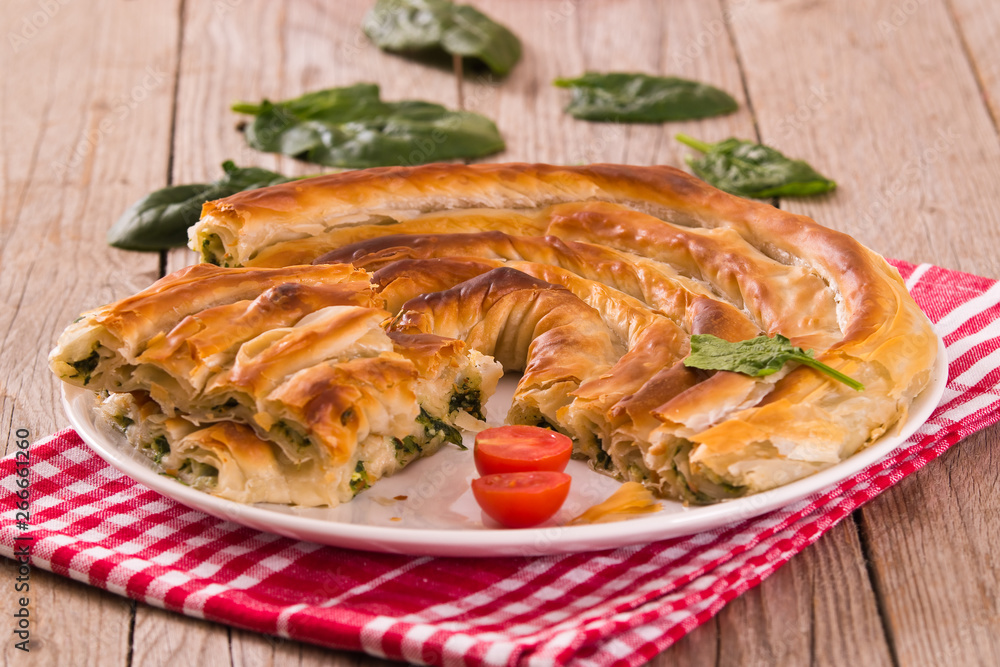 Spanakopita, greek spinach pie. Spanakopita, greek spinach pie.