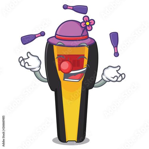 Juggling stud friends above wooden cartoon table