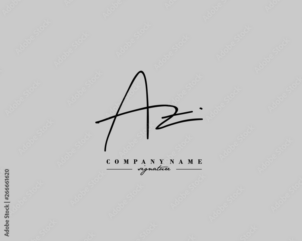 Foto A Z AZ Signature initial logo template vector