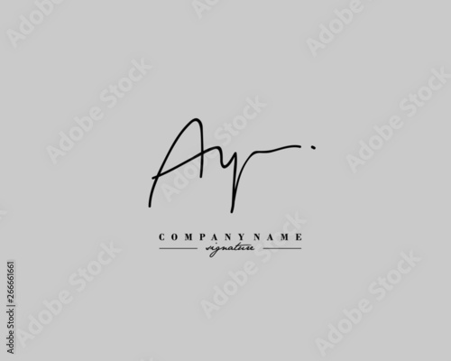 A Y AY Signature initial logo template vector photo