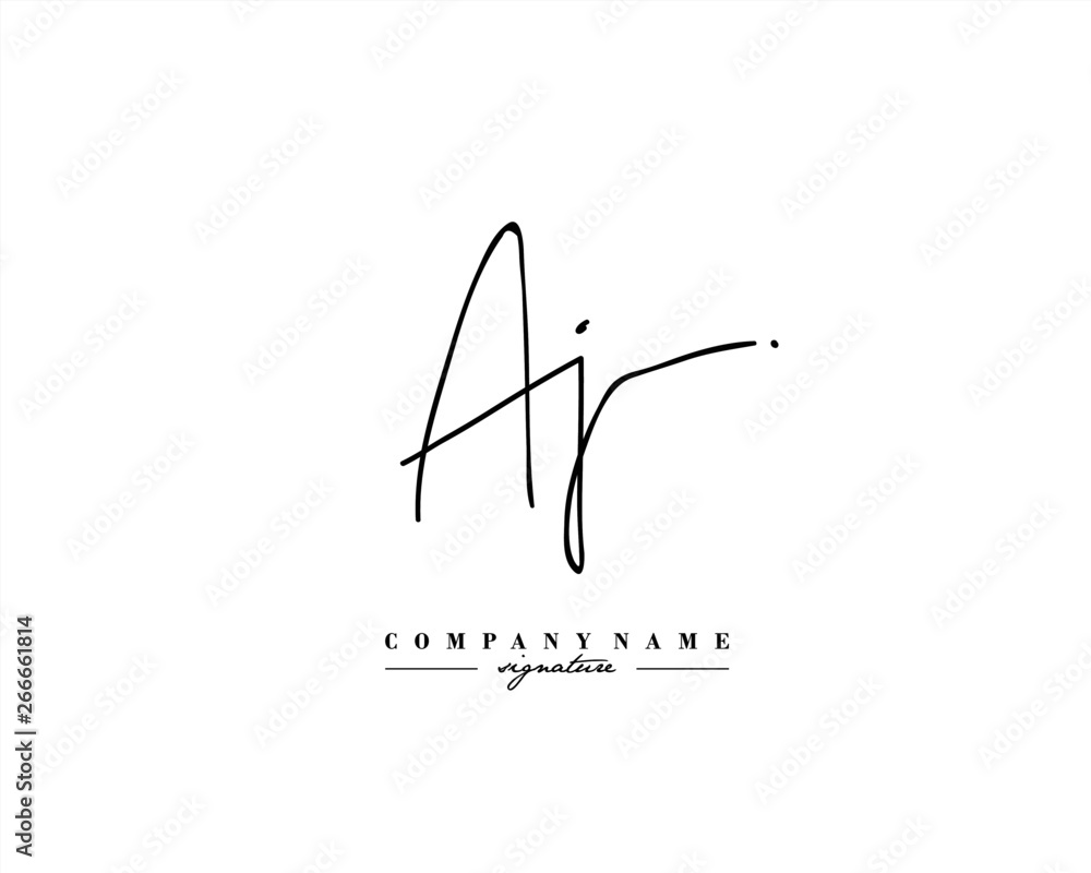 A J AJ Signature initial logo template vector A J AJ Signature initial logo template vector