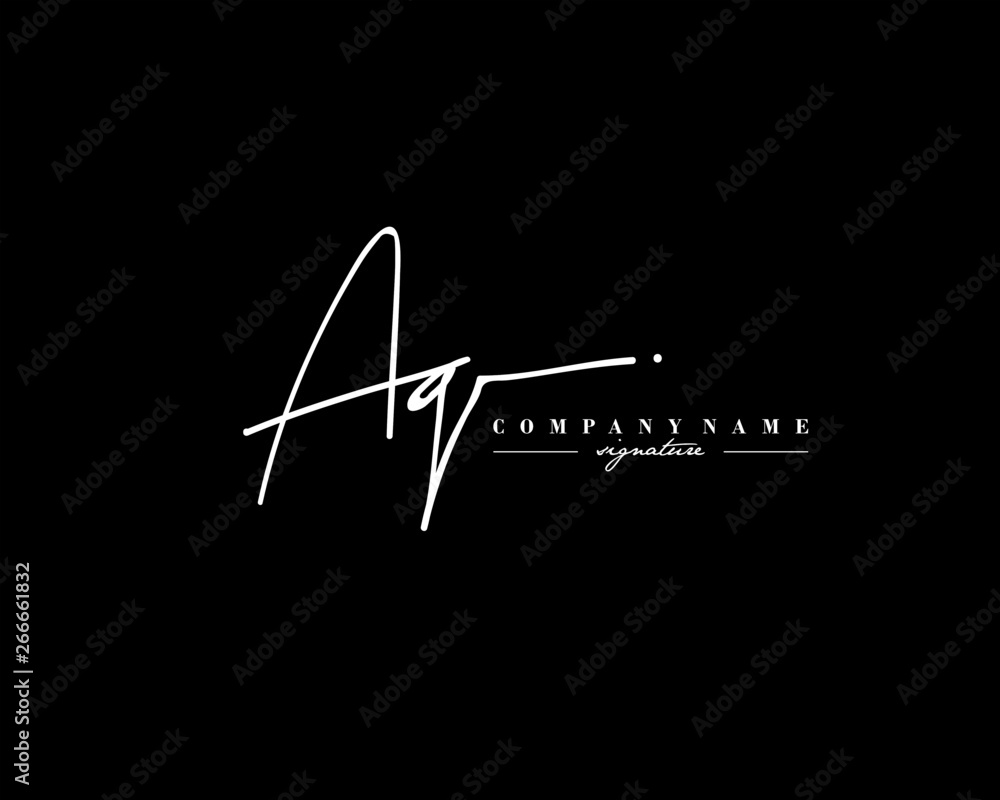 Fotografia A G AG Signature initial logo template vector