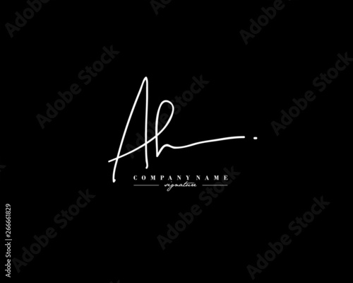 A H AH Signature initial logo template vector photo