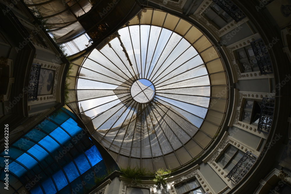 circle shaped ceiling and old building