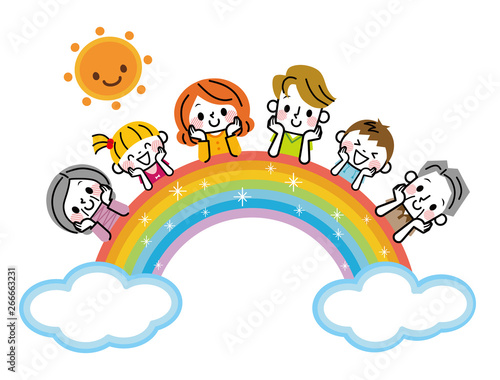 家族と虹
