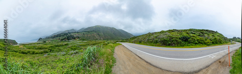 panoramic view to Highway No 1 in California photo
