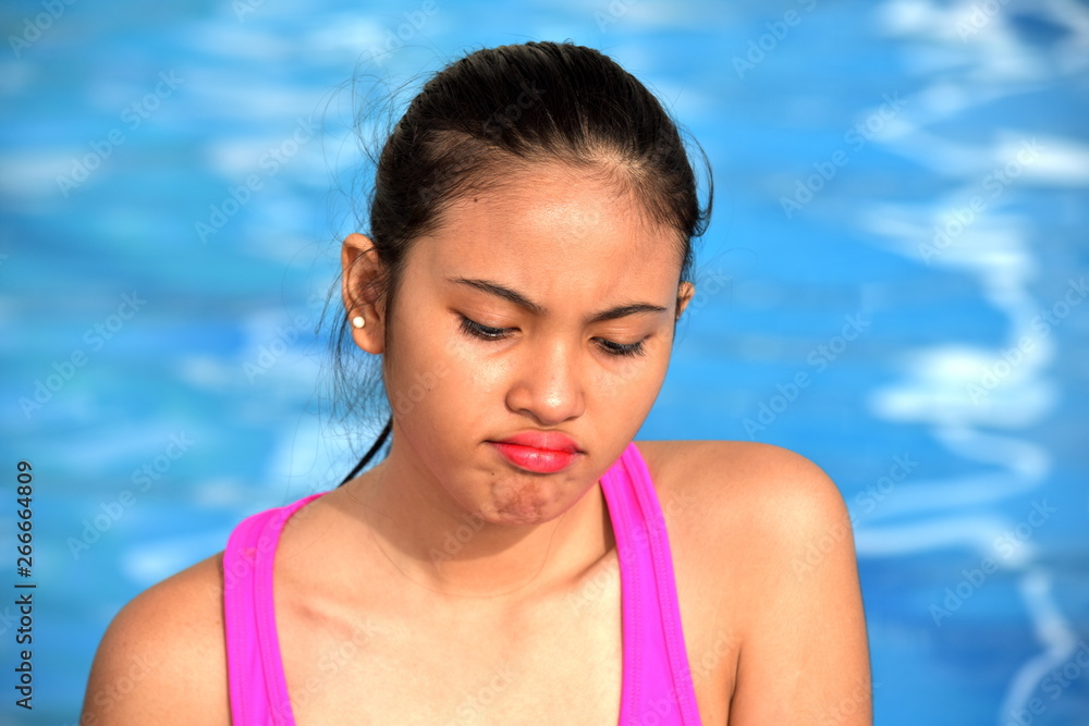 Unhappy Asian Person Summertime Unhappy Asian Person Summertime