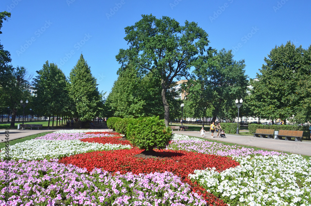 Moscow, Russia. Trubnaya square in summer in Moscow