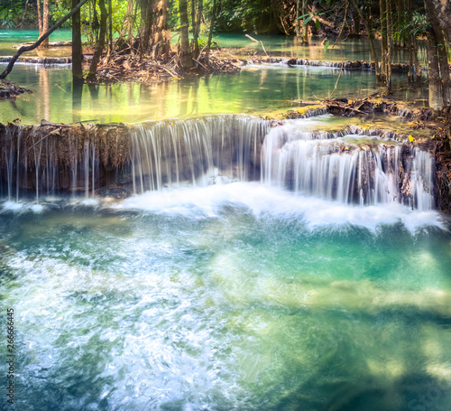 Beautiful waterfall Huai Mae Khamin  Thailand