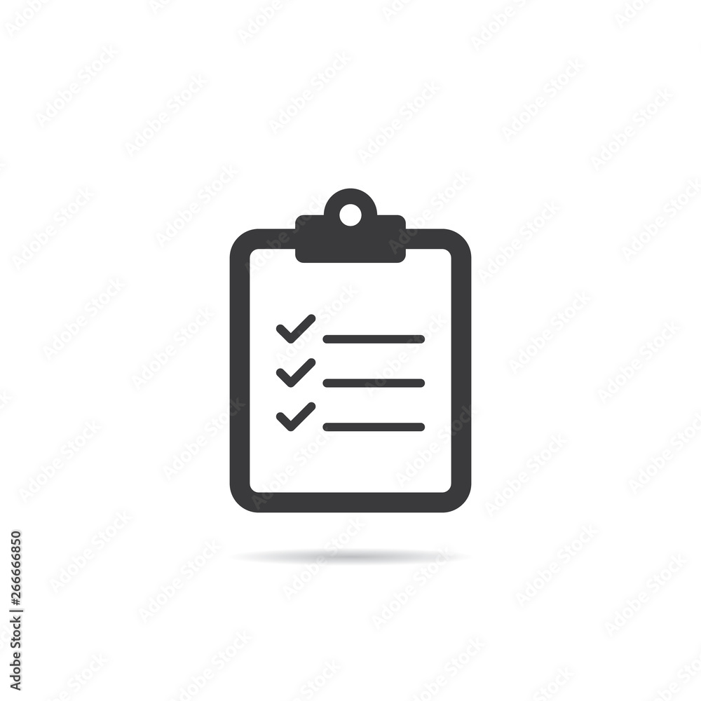 Vector Clipboard Icon With Checklist Vector Clipboard Icon With Checklist