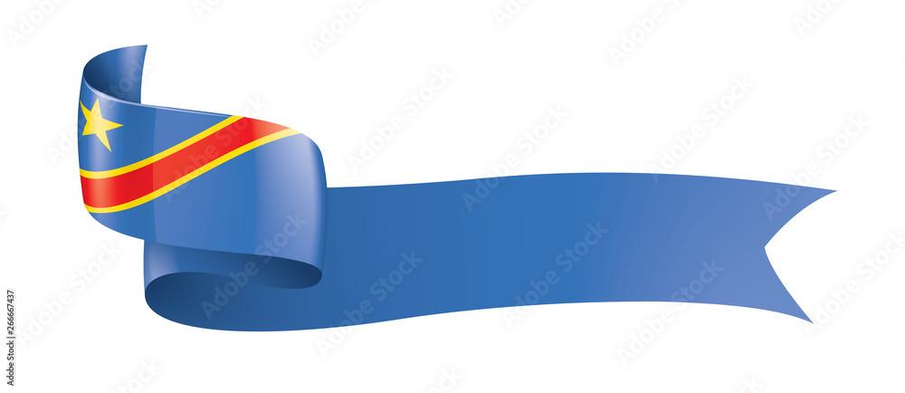 Democratic Republic of the Congo flag, vector illustration on a white background Democratic Republic of the Congo flag, vector illustration on a white background