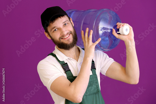 Delivery courier with bottl...