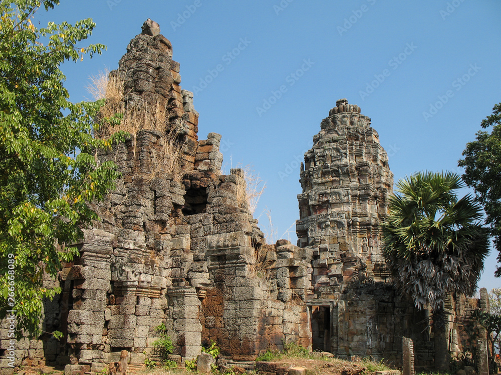 Remains of the Wat Banan Buddhist temple near Battambang, Cambodia.