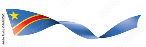 Democratic Republic of the Congo flag, vector illustration on a white background