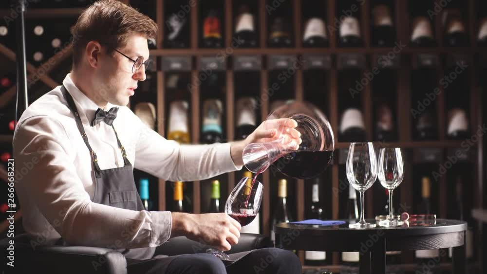 Staff training for sommelier experts. All that is needed is wine