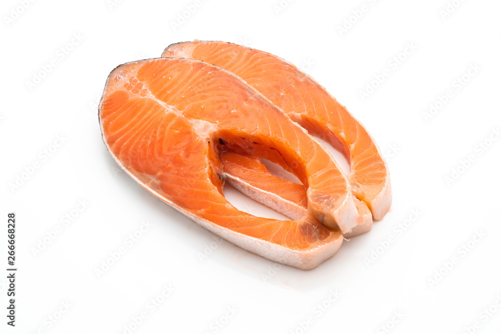 fresh salmon raw on white background fresh salmon raw on white background