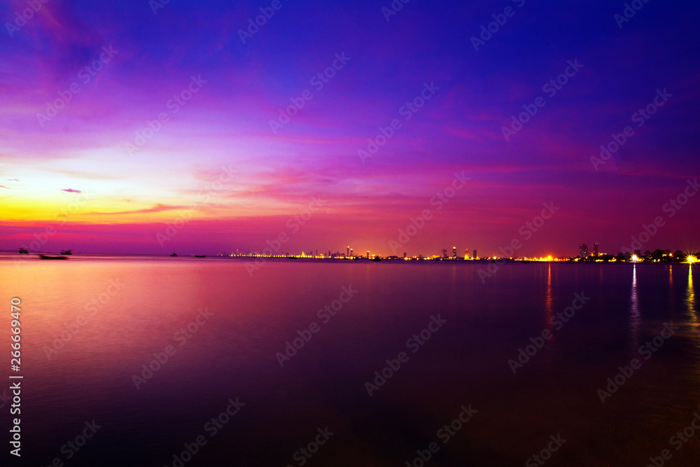 Landscapes sea view on twilight beauty in nature