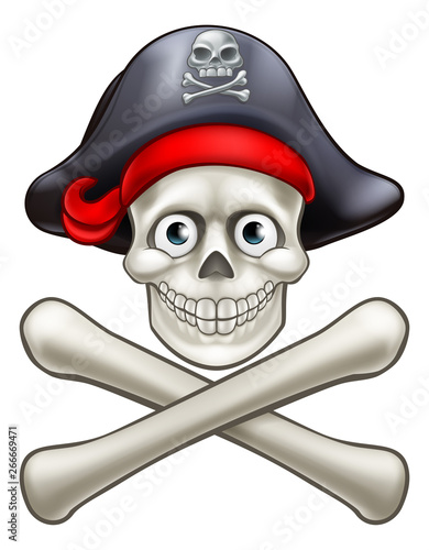 Skull and crossbones Pirate Jolly Roger cartoon character