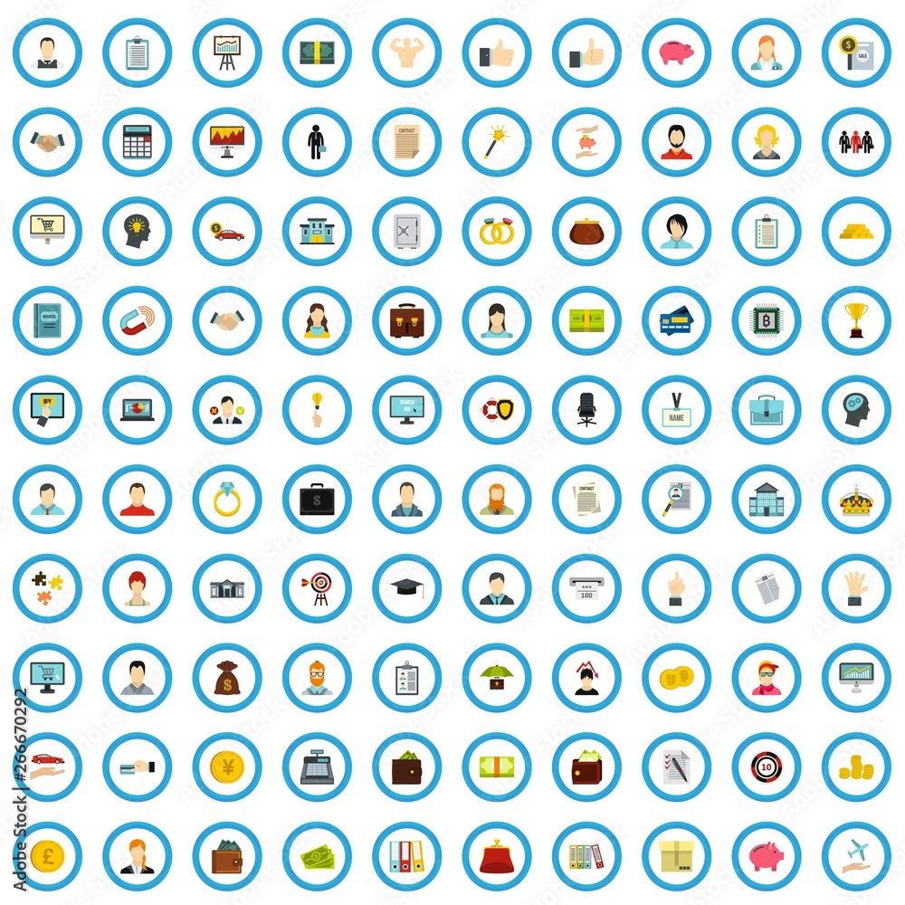 100 wealth company icons set in flat style for any design vector illustration 100 wealth company icons set in flat style for any design vector illustration