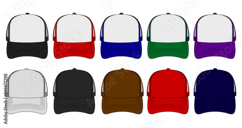 trucker cap / mesh cap template illustration set ( front view)