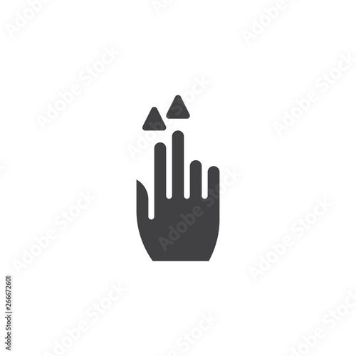 2x flick up vector icon. Hand Double Click filled flat sign for mobile concept and web design. Two finger touch gesture glyph icon. Symbol, logo illustration. Pixel perfect vector graphics
