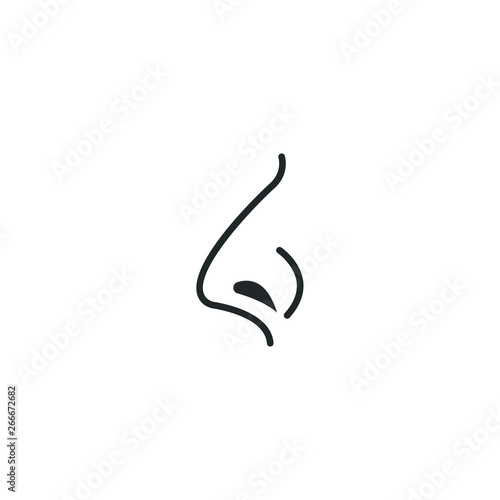 Nose icon. Vector illustration. Organ icon