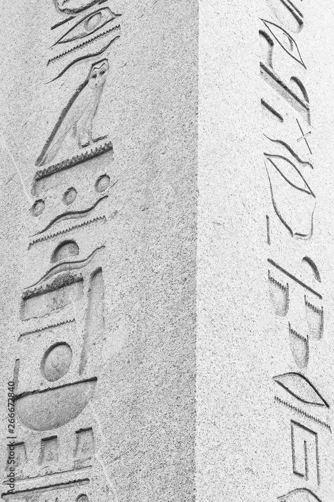 Obraz premium detail of The Obelisk of Theodosius, Ancient Egyptian obelisk of Pharaoh Thutmose III in Istanbul, Turkey