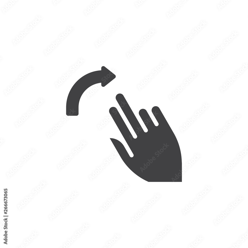 Fototapeta premium 2x flick right vector icon. Hand Click filled flat sign for mobile concept and web design. Two finger touch gesture glyph icon. Symbol, logo illustration. Pixel perfect vector graphics
