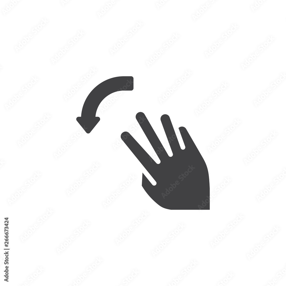 3x flick down vector icon. Swipe down hand Click filled flat sign for mobile concept and web design. Three finger touch gesture glyph icon. Symbol, logo illustration. Pixel perfect vector graphics