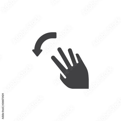 3x flick down vector icon. Swipe down hand Click filled flat sign for mobile concept and web design. Three finger touch gesture glyph icon. Symbol, logo illustration. Pixel perfect vector graphics