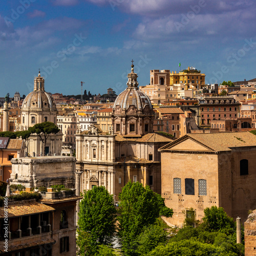 View of the old town in Rome from the Castel Sant'Angelo.