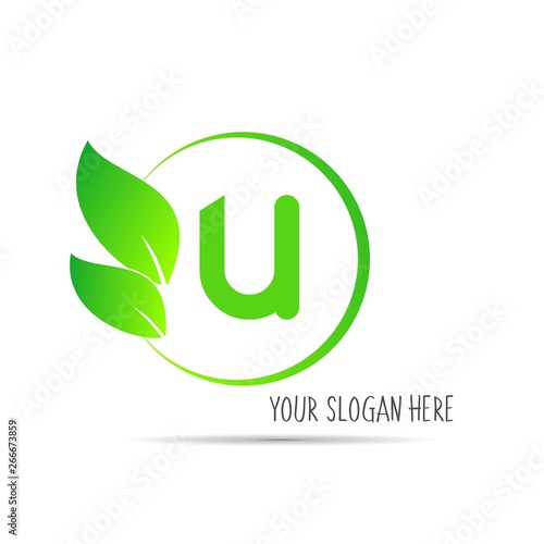  initial letter circle logo eco simple 