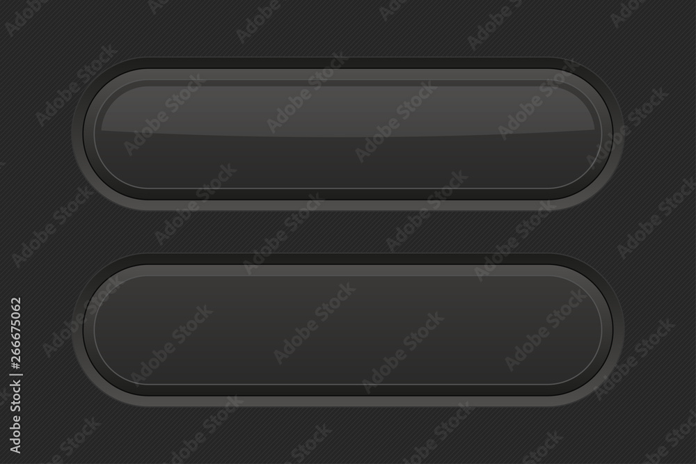 Black 3d interface buttons Black 3d interface buttons