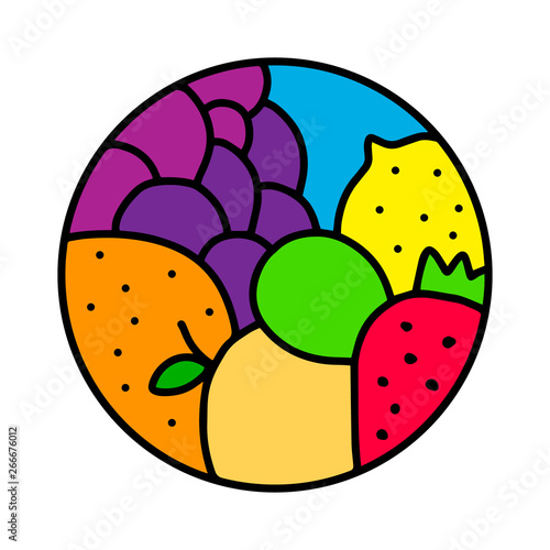 Vegetables and fruits hand drawn logotype logo for prints posters t shirts branding fruit store bar vegan restaurant drinks cocktails